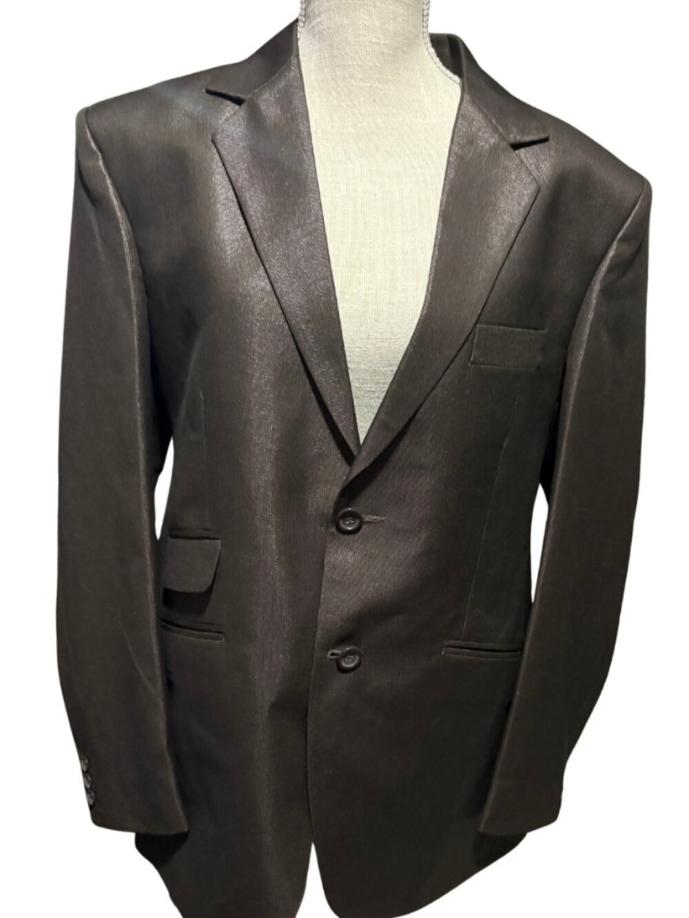 Mayfair Mens 40R Shimmer Brown Metallic Blazer Sport Coat Wedding Prom Formal